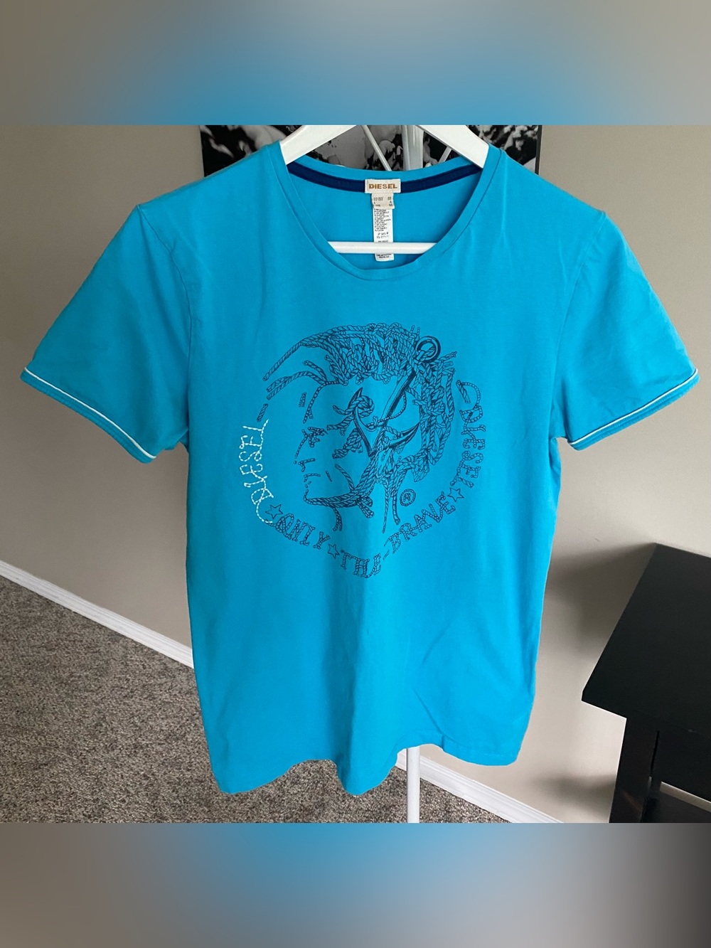 Diesel Bright Turquoise Short-Sleeve Graphic Tee